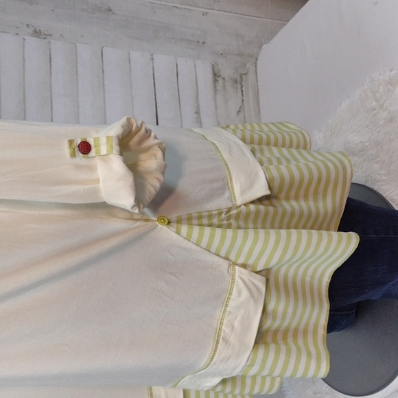 Matilda Jane Cream with Green Stripe Adjustable Tunic, Size XL - Picture 7 of 10